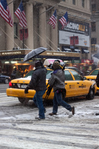 Snowy day - NYC, 7th Avenue near Penn Station