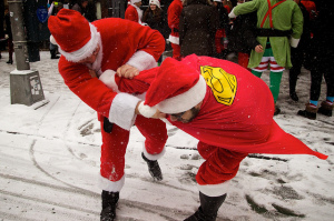 Santacon New York Fighting Santas