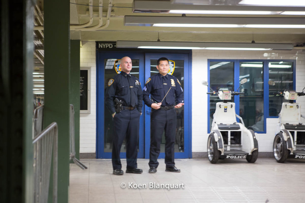 The NYPD has learned that this is normal. A couple of years ago they arrested some of the riders. But riding with no pants is not illegal in NYC.
