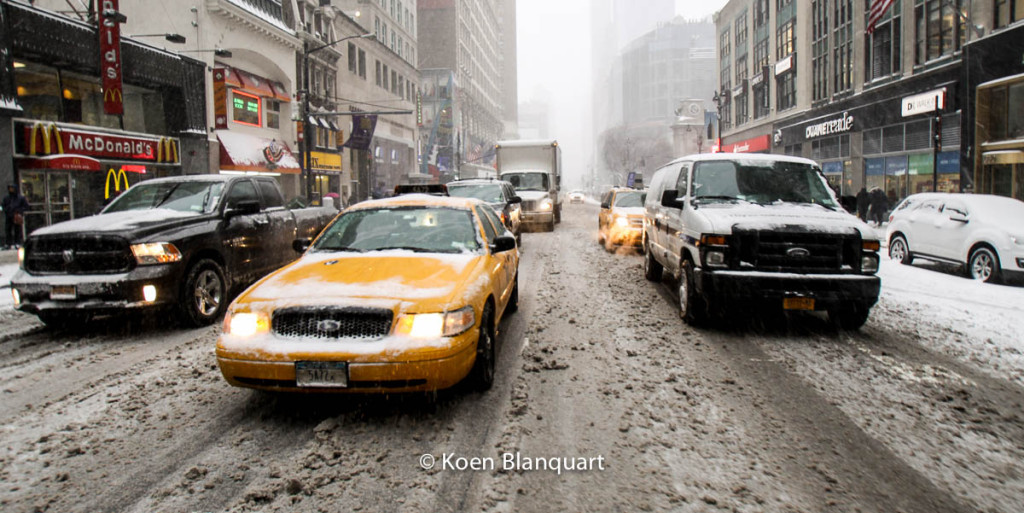 The first part of Juno brought a first load of snow over New York City. (Image Koen Blanquart)