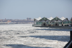 The Hudson (Manhattan side) being packed in ice.